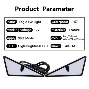 Luces Decorativas Triangulares JHS para Motocicleta, Luces <span class=keywords><strong>de</strong></span> Ojos <span class=keywords><strong>de</strong></span> Águila Diabólica para Automóvil, Accesorios para <span class=keywords><strong>Moto</strong></span> - Product Image 3