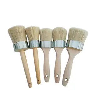 Wholesale Furniture Sanding Round Flat Dense Bristle Cleaning Water Wooden Machine Handle Professional Paint Brushes