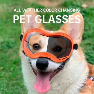 Gafas para Mascotas que Cambian de Color para Todo Clima, Protección UV, Estilo Deportivo, Marco Naranja, Diseño Sólido, Venta al Por Mayor - Product Image 1