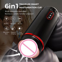 Vibrateur télescopique compact en silicone 3D réaliste, jouet sexuel pour adultes, masturbation automatique pour hommes