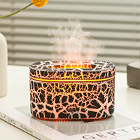 Mini diffuseur d'arômes 3D portable à flamme pour aromathérapie, humidificateur d'air, purificateur, ultrasons, planète, fissure volcanique, lumière LED personnalisée