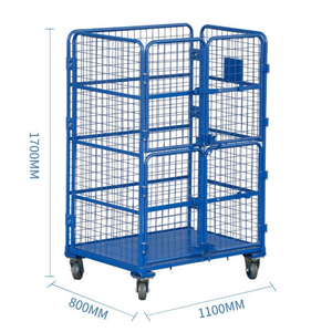 Aanpasbare <span class=keywords><strong>Oem</strong></span> Vierwielige Opvouwbare Logistieke Trolleys 500Kg Capaciteit Staalgaas Opslagrol Pu Gepoedercoat Gelast Staal - Product Image 2