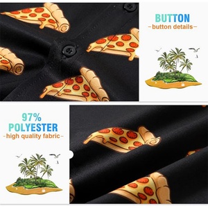 Men's Custom Logo ODM Breathable Stand Collar Food <b>Cars</b> Print Hawaiian Short Sleeve Casual Tropical Funky Button Down <b>Shirt</b> - Product Image 6