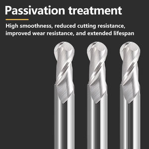 Molino de punta esférica VOKET, cortador de carburo de tungsteno, herramienta de fresado de brocas de enrutador CNC R 0,5 2mm 3mm 6mm 8mm HRC 55 56 58 60 65 2 flauta - Product Image 4