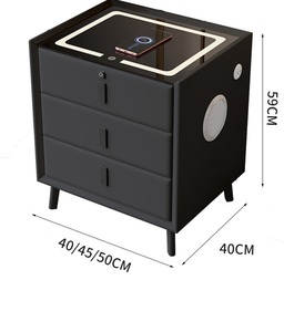 Gabinete de Almacenamiento de Madera Maciza Simple y Moderno, Gabinete de Noche Inteligente Multifuncional - Product Image 6