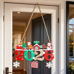 2026 <b>Christmas</b> Wooden Hanging Ornament With Snowflake Reindeer Santa <b>Tree</b> Car House Decoration For <b>Christmas</b> <b>Tree</b> New Year Party - Product Image 2