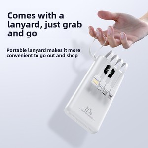 Power Bank HXB 20000mAh <span class=keywords><strong>con</strong></span> Ricarica Rapida PD 22.5W, <span class=keywords><strong>Cavi</strong></span> Integrati, Display LED, <span class=keywords><strong>Batteria</strong></span> Esterna Portatile per Vendita all'Ingrosso - Product Image 5