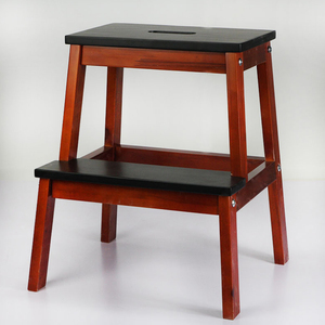 Blue Foldable Wood <strong>Kitchen</strong> <strong>Helper</strong> Solid Adult Pine Wooden Step Stool - Product Image 4