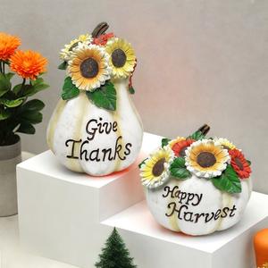 Décoration d'intérieur moderne et simple pour Halloween : Accessoires de photographie, imitation citrouille en résine époxy, artisanat sculpté artistique, cadeaux créatifs - Product Image 3