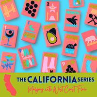 My Fair the CALIFORNIA SERIES |   Mahjong avec un style de la côte ouest, 160 tuiles en mélamine orange-rose-rouge
