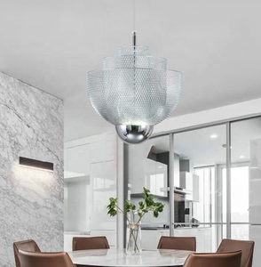 Lámpara Colgante Moderna de Lujo con <span class=keywords><strong>Malla</strong></span> Dorada, Candelabro de Alambre de 3 Niveles para Proyectos de Interiores de Hoteles de Alta Gama, Vestíbulos y Restaurantes - Product Image 1