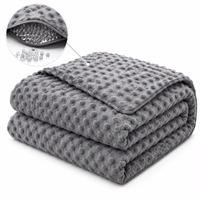 Selimut Berbobot Custom Soft Minky Dot dengan Butiran Kaca, Selimut Sensorik Tebal untuk Mengatasi Kecemasan Tidur, 100% Poliester 15lb 20lb