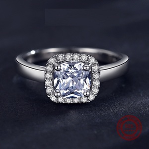 Anillo de plata de ley S925, conjunto de lujo de moda femenina, anillo de boda de <span class=keywords><strong>diamante</strong></span> simulado de 1 quilate, red Ins, judío en <span class=keywords><strong>vivo</strong></span> transfronterizo <span class=keywords><strong>rojo</strong></span> - Product Image 4