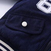 Blouson Bomber d'Hiver Personnalisé avec Logo, Col Montant, Bleu Marine, Unisexe, Manches Contrastantes, Style Baseball