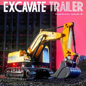 MILI 1:12 2,4G Contrafrecuencia Control remoto de 11 vías Iluminación Música Remolque Excavadora Juego de combinación 2 en uno - Product Image 3