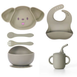 Vajilla personalizada para recién nacidos 100% sin BPA para niños, vajilla <span class=keywords><strong>de</strong></span> silicona, juego <span class=keywords><strong>de</strong></span> platos <span class=keywords><strong>de</strong></span> silicona con ventosa para alimentación <span class=keywords><strong>de</strong></span> bebés - Product Image 2