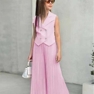 2025新款欧美女童休闲套装袖夹克 + 宽腿裤4t跨界童装百件 - Product Image 3