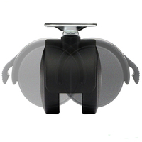 Roue de meuble BOKE en nylon de 2 pouces avec frein, capacité de charge de 50 kg, design moderne, durable