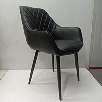 Chaises de salle à manger en tissu velours/imitation cuir de luxe nordique, avec pieds en métal, vente en gros d'usine