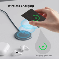 Certifié MFI pour AirTag Workcard Carte de localisation globale en plastique étanche avec positionnement AGPS Chargeur sans fil et étiquette de portefeuille