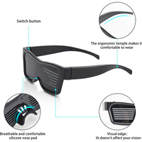 Lunettes intelligentes amusantes pour fête avec écran LED clignotant, contrôle par application, lunettes lumineuses pour rave avec animation de texte graffiti DIY, rythme