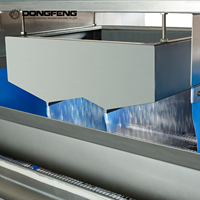 Machine de rétraction industrielle et commerciale à eau chaude, type tunnel à rideau d'eau, pour la rétraction automatique de viande, saucisses et fromages