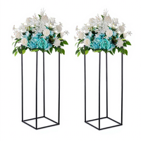 Support floral en métal de 80 cm et 100 cm de hauteur, doré, pour centre de table, décoration de mariage, centres de table pour réception