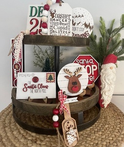 PAFU Letreros de Navidad <span class=keywords><strong>Santa</strong></span> <span class=keywords><strong>Stop</strong></span> <span class=keywords><strong>Here</strong></span> <span class=keywords><strong>Santa</strong></span> Tier Bandeja Decoración Reno Tier Bandeja <span class=keywords><strong>Santa</strong></span> Decor - Product Image 1