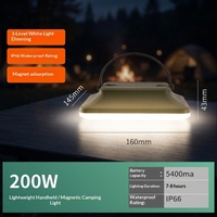 Lampe LED de camping extérieure mince, lampe LED de tente mobile, IP65, intensité réglable, portable, rechargeable par USB, batterie au lithium