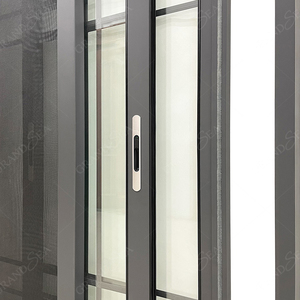 <span class=keywords><strong>Finestra</strong></span> Scorrevole a Tre Binari con Griglia, Doppio Vetro Grigio Scuro, Resistente agli Uragani, con Zanzariera, Prodotta a Foshan - Product Image 3