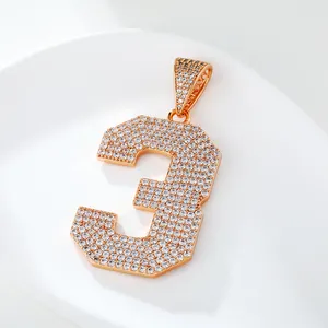 X000716959 XUPING Jewelry lucky number 3 digital zircon fashion necklace pendant 18K pendant for necklace