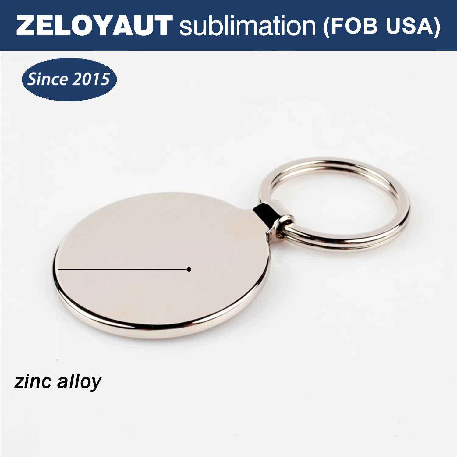 FOB USA Only High quality cheap price Custom logo Stainless Steel Blank Round Shape Metal Keychain Sublimation Blanks Keychains