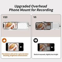 Support de téléphone sans fil rétractable avec lumière, télécommande, enregistrement vidéo, bâton de selfie, température de couleur réglable pour le direct