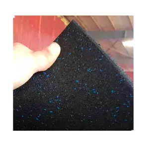 Tapis de gymnastique anti-bruit en caoutchouc, sol de couleur noire, epdm à points