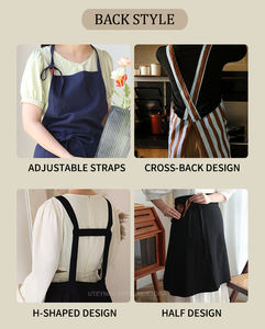 ชุดเดรสผ้าฝ้ายสำหรับผู้หญิงผ้ากันเปื้อนสำหรับอบในร้านกาแฟงานบ้านดอกไม้ - Product Image 6