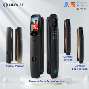 Liliwise Automatic Door Lock Cerraduras Digital Fingerprint Face <b>Camera</b> Push Pull Tuya Ttlock <b>Smart</b> Lock With Screen - Product Image 1