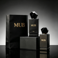 Botol Parfum Kaca Desain Khusus 30 ml 50 ml 100 ml Botol Parfum Kotak Hitam Mewah Dengan Tutup Khusus