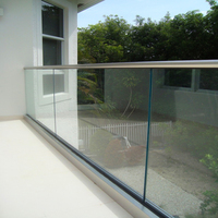 Rampe d'escalier en verre sans cadre, balustrade en verre et acier inoxydable abordable pour la décoration de la maison et des entreprises