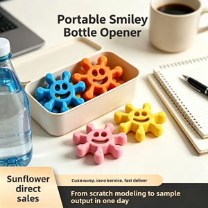 Ouvre-bouteille Tournesol Smiley Portable, Gadget de Cuisine Mignon, Ouvre-bière à Prise Facile, Accessoire de Bureau Léger, Cadeau Original pour Fête - Product Image 4