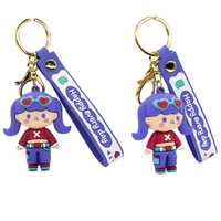 Porte-clés personnalisé en PVC souple de haute qualité, livraison rapide, logo personnalisé, 3D, mignon, dessin animé, animal, promotionnel