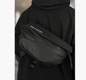 Bolso Cruzado de PU Ligero y Moderno para Hombre, Resistente al Agua, Multifuncional, para Pecho y Hombro, Estilo Motociclista - Product Image 6