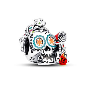 Abalorios para Pulseras al por Mayor, Accesorios de Diseño DIY de Robot, Cuentas Metálicas de Plata 925 con Zirconia, Calavera y Amor, Marca Beckham HaYa - Product Image 2