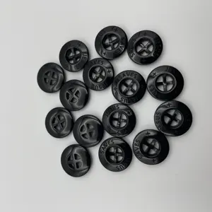 Круглая черная пуговица из смолы, 11,5 мм, 4 отверстия, швейные пуговицы для одежды