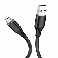 Câbles de données USB V8 2.4A à prix d'usine, prêts à être expédiés, câbles de charge rapide pour téléphone portable Android, câbles de charge Micro USB en tissu tressé