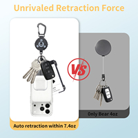 Accessoire de photographie en extérieur : Porte-clés rétractable en PVC, silencieux, avec patch pour téléphone, antivol, pour vlogging