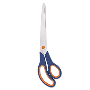 Tailor's <b>Scissors</b> 11 Inch Stainless Steel Fabric Cutting Home Use Blue Orange Handle - Product Image 4