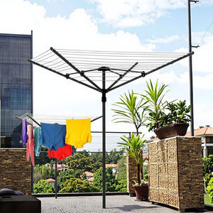 Heavy Duty 45m negro y gris rotatorio línea de lavado al aire libre tierra Spike cubierta plegable ropa Airer ABS organizador de ropa - Product Image 6