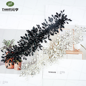 Applicazione di Perline di Cristallo Nero di Lusso, Fiore in Filo con Strass 100% Fatto a Mano per Accessori DIY da Donna per Abiti e Copricapo - Product Image 5