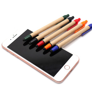 Vente en gros de stylos à bille promotionnels écologiques en papier recyclé, avec corps en forme de baril, pour écrans tactiles et travaux manuels - Product Image 1