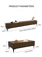 Ensemble meuble TV et armoire de salon moderne avec table basse multi-rangements pour chambre et salle à manger